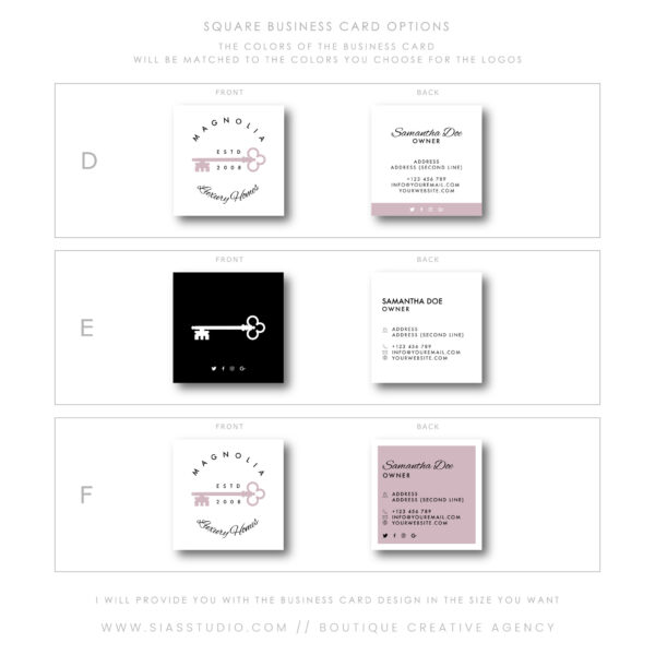 Sias Studio - Magnolia Branding package Square business card