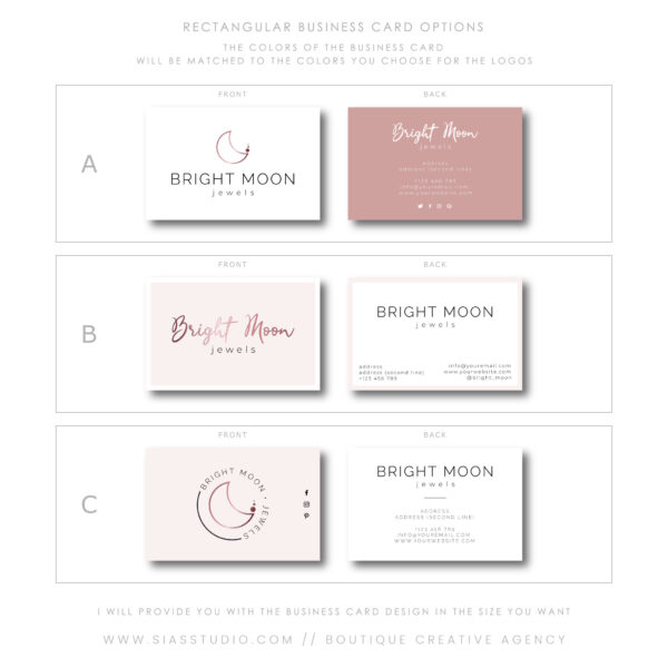 Sias Studio - Bright Moon Branding package Rectangular business card