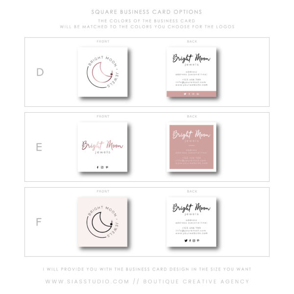 Sias Studio - Bright Moon Branding package Square business card