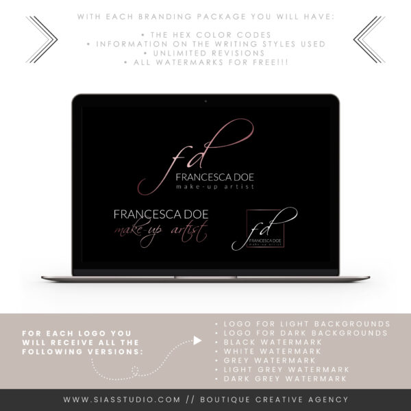 Sias Studio - Francesca Doe Branding package dark background