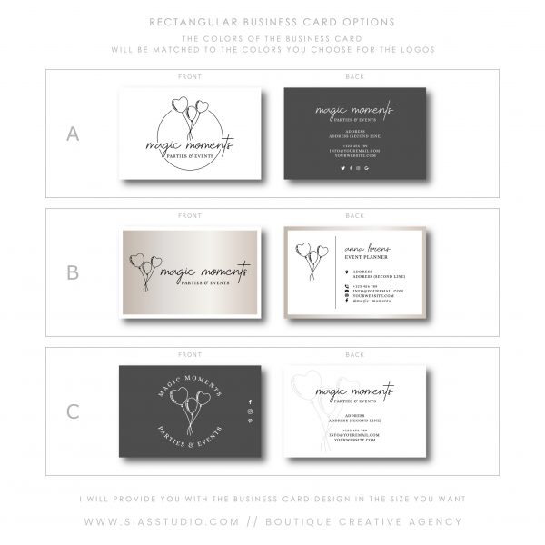 Sias Studio - Magic Moments Branding package Rectangular business card