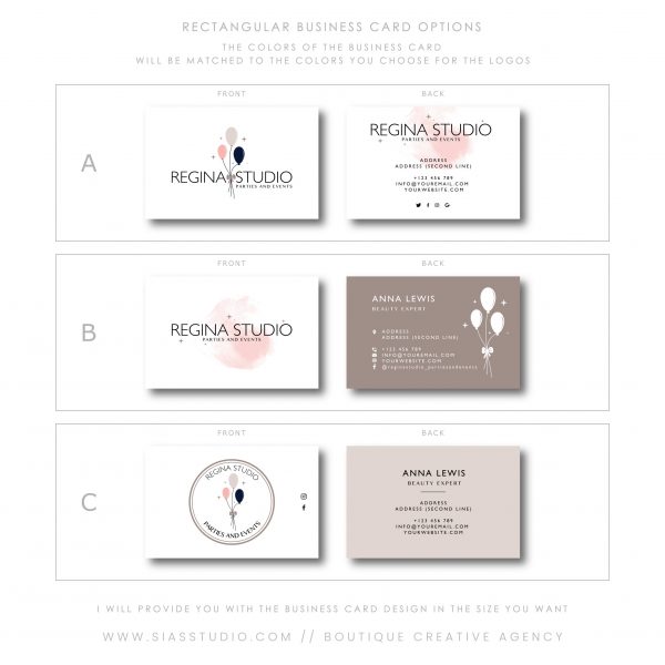 Sias Studio - Regina Studio Branding package Rectangular business card