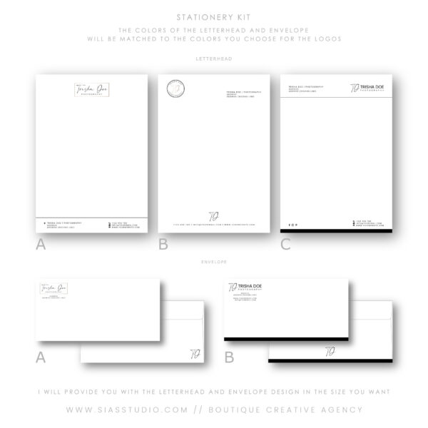 Sias Studio - Trisha Doe Branding package Stationery Kit