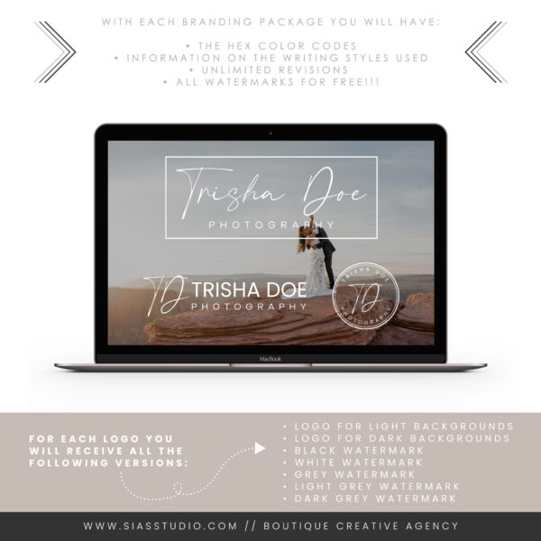 Sias Studio - Trisha Doe Branding package White watermark