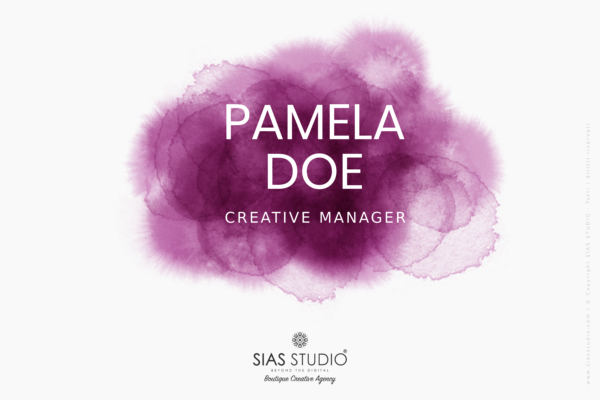 Pacchetto di branding "Pamela Doe" Design con acquarello viola