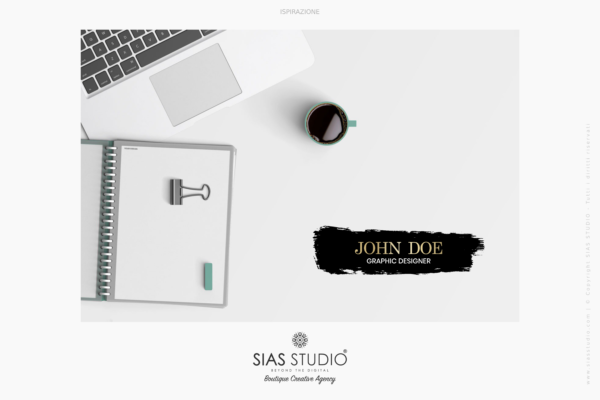 Design 10 - Applicazione Logo principale John Doe Design pennellata nera
