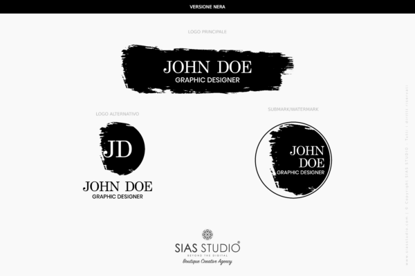 Design 4 - Versione nera John Doe Design pennellata nera