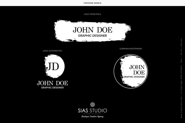 Design 5 - Versione bianca John Doe Design pennellata nera