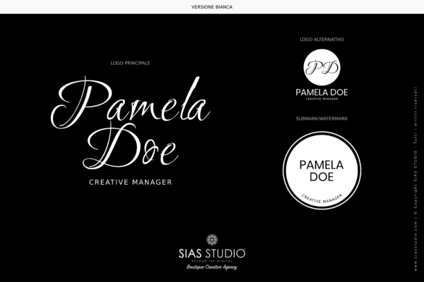 Design 5 - Versione bianca Pamela Doe Design con acquarello viola