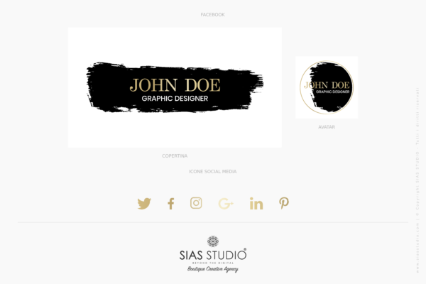 Design 9 - Facebook kit e Icone social John Doe Design pennellata nera