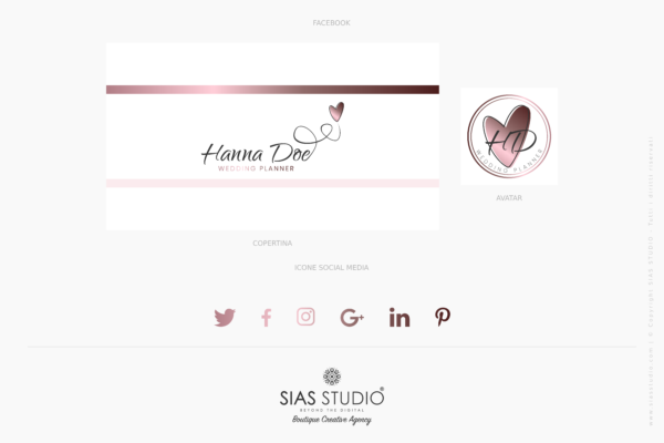 Design 9 - Facebook kit e icone social Hanna Doe Design con cuore