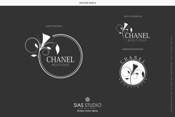 Design 5 - Versione bianca Chanel Design fiorito con cornice
