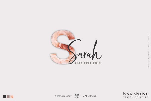 Logo design "Sarah" Design con elegante iniziale floreale