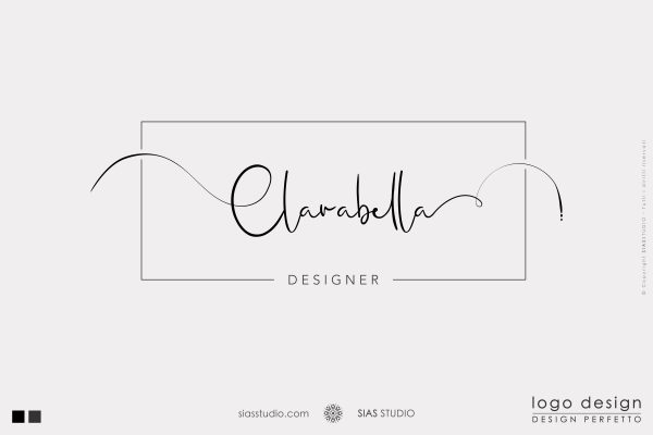 Logo design "Clarabella" Design minimalista in stile calligrafico