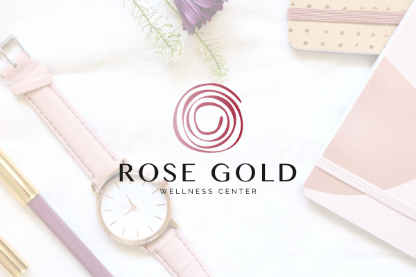 Pacchetto di branding precostruito "Rose Gold", Design con rosa fatta a mano