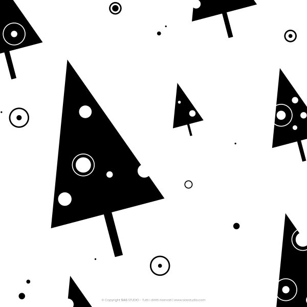 Poster stampabile con moderni alberi di Natale - Particolari