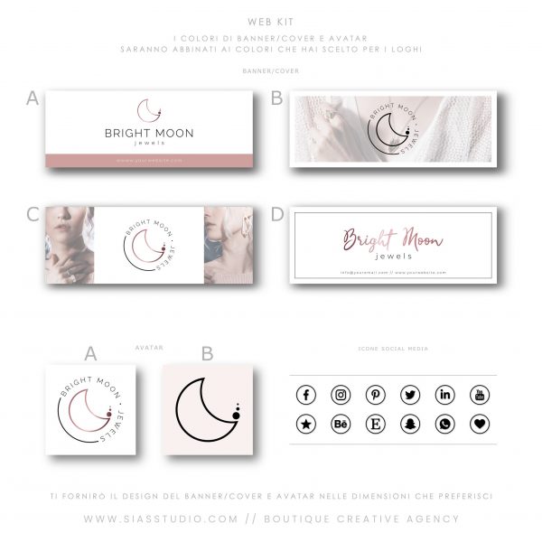 Sias Studio - Bright Moon Pacchetto di branding Web kit