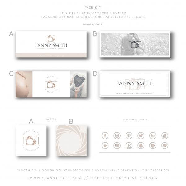 Sias Studio - Fanny Smith Pacchetto di branding Web kit
