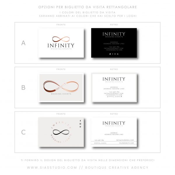 Sias Studio - Infinity Pacchetto di branding Biglietto da visita rettangolare