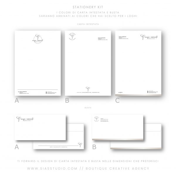 Sias Studio - Magic Moments Pacchetto di branding Stationery kit