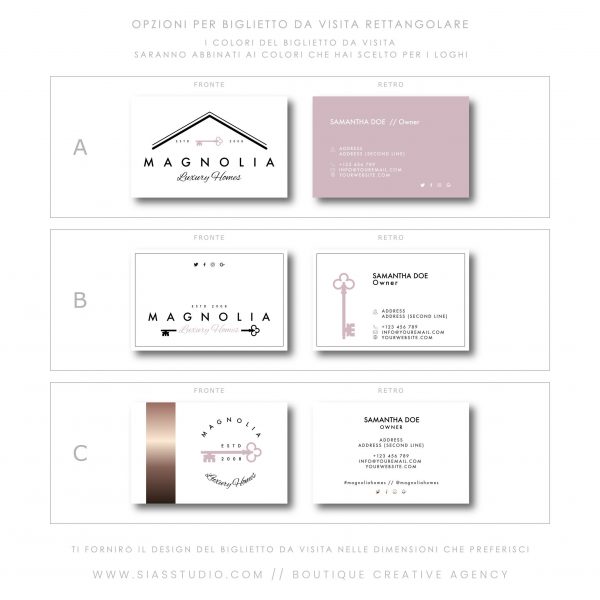 Magnolia - Pacchetto di branding Rectangular business card