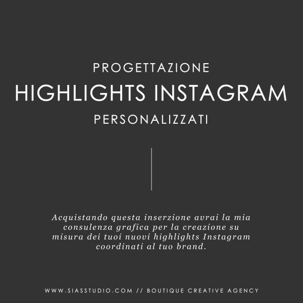 Progettazione highlights Instagram personalizzati