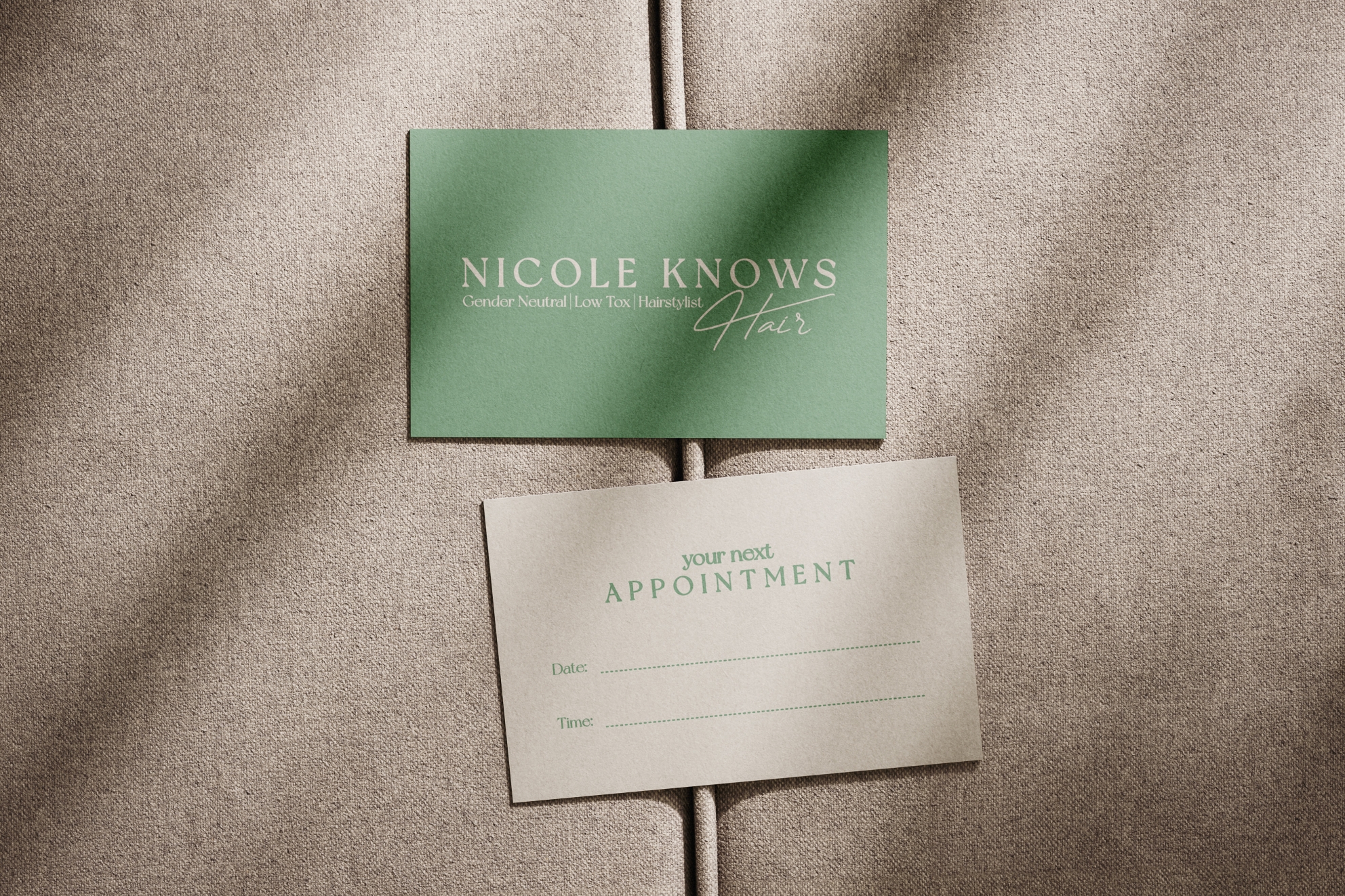 Nicole Knows | Logo Per Hairstylist Biglietto Appuntamenti | Sias Studio
