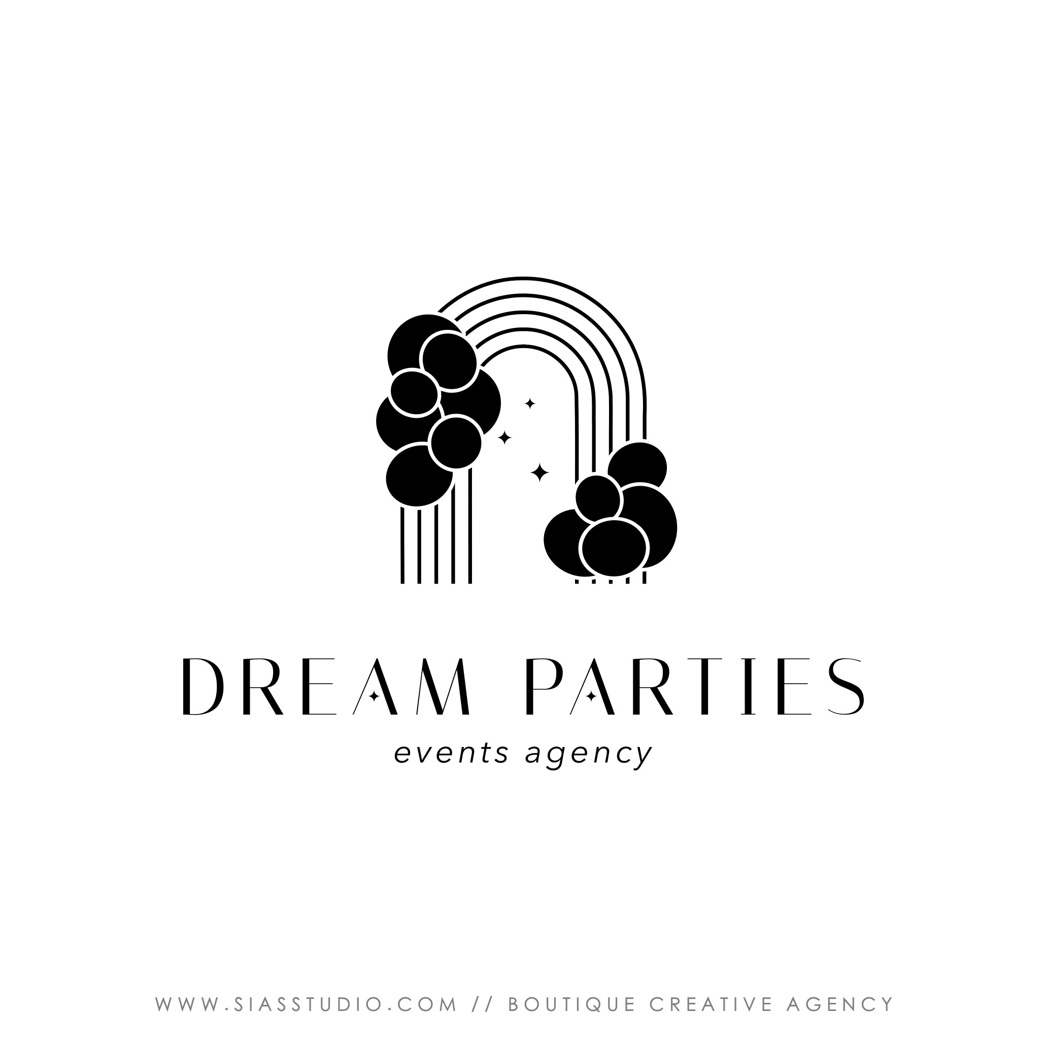 Dream Parties - Logo design Filigrana nera