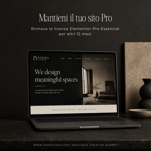 Rinnovo annuale Elementor Pro Essential